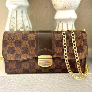 Authentic Louis Vuitton Damier Portefeiulle Sistina Long Wallet or Crossbody